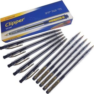 Dollar Clipper Ball Pen Black Pack of 10