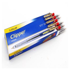 Dollar Clipper Ball Pen Red Pack of 10