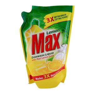 Lemon Max Dishwash Liquid Pouch Lemon 450 ml