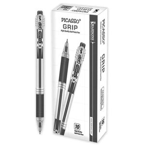 Picasso Grip Ball Pen Black Pack of 10