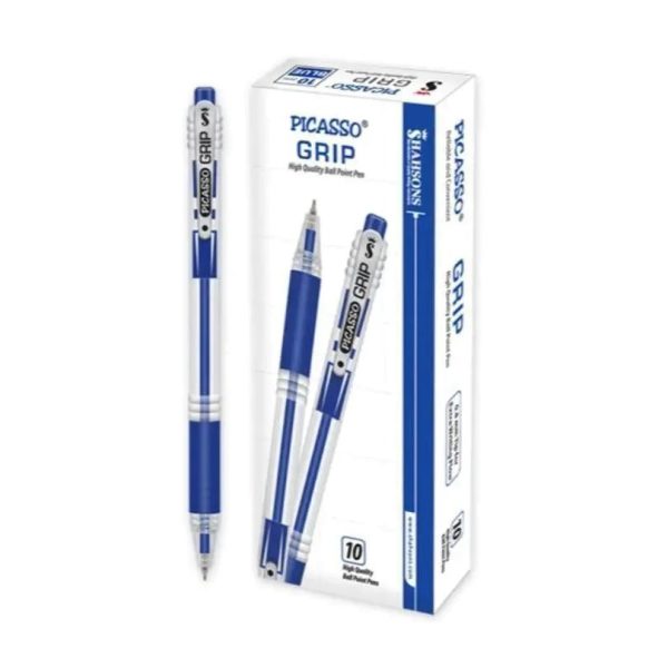 Picasso Grip Ball Pen Blue Pack of 10