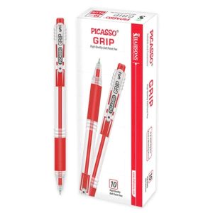 Picasso Grip Ball Pen Red Pack of 10